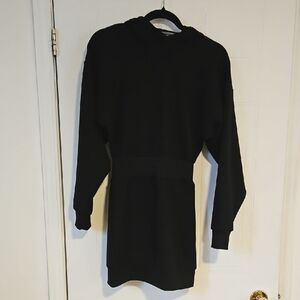 Maniere De Voir Designer Black Sweater Dress Stretchy Waist Size 4 Small NWT